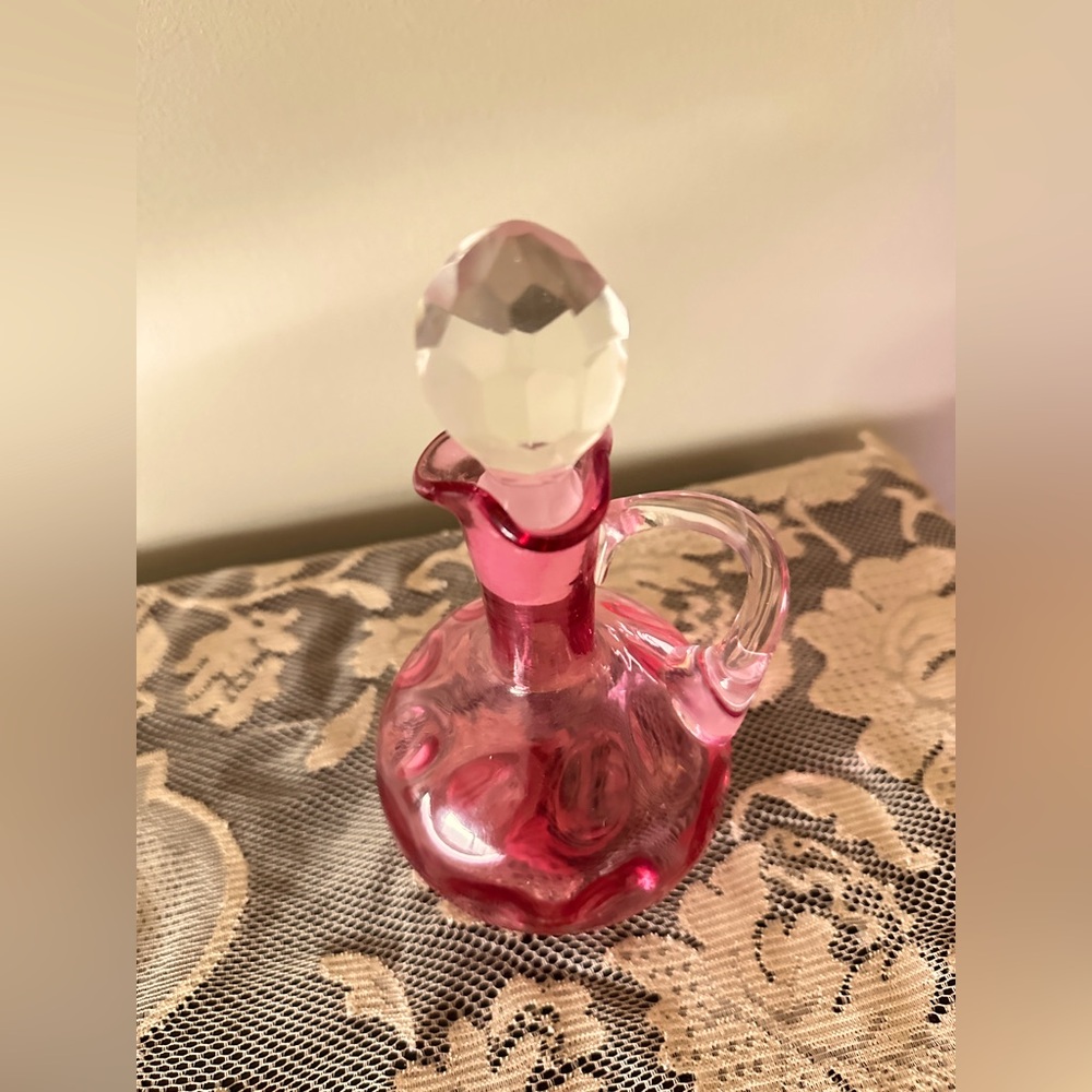 Vintage Cranberry Cruet With Stopper